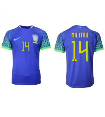 Brazil Eder Militao #14 Replica Away Stadium Shirt World Cup 2022 Short Sleeve